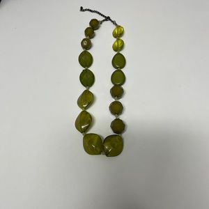 Handmade Sage Green Oval Faceted Beads Necklace